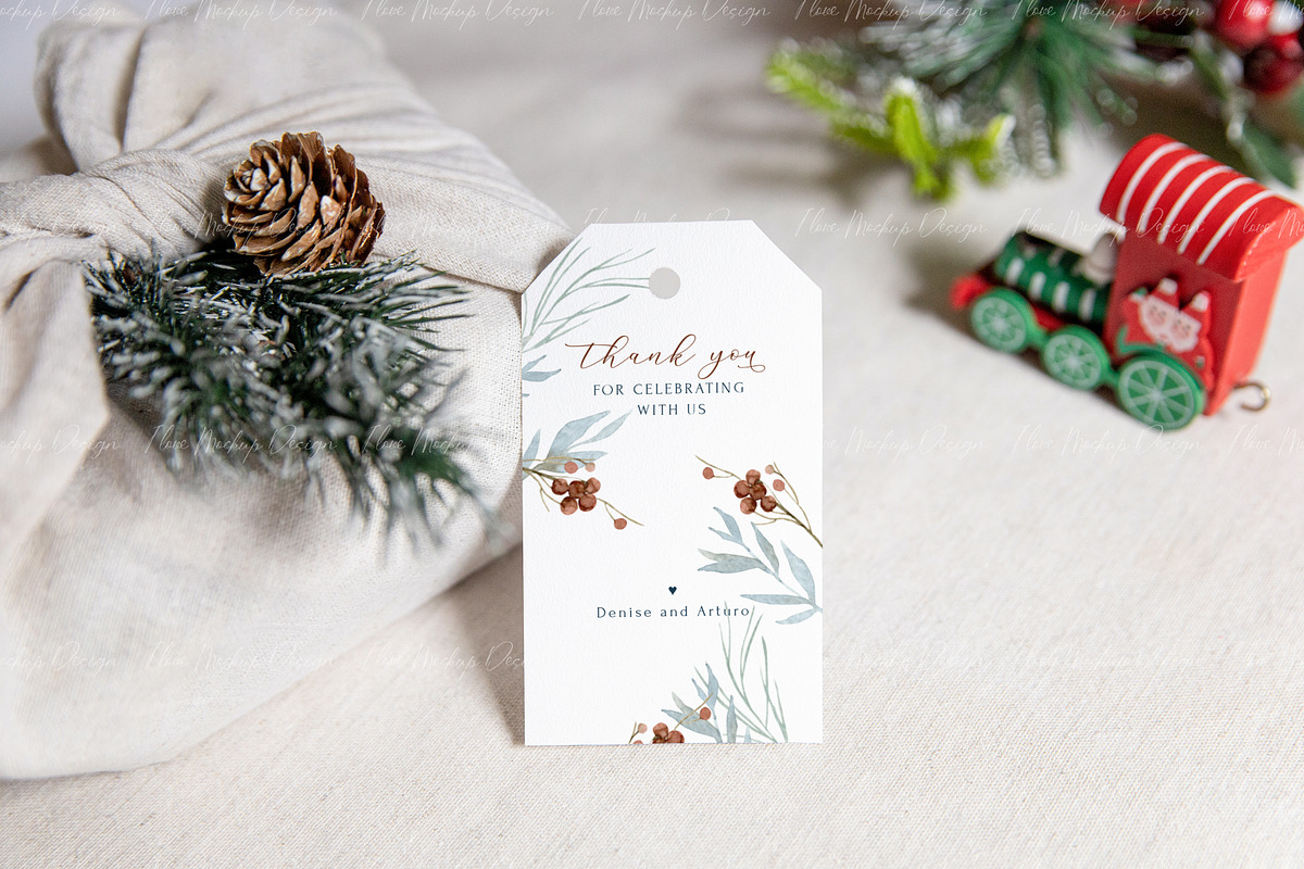 Christmas 2x3.5 Gift Tag Mockup, a Product Mockup by ILoveMockupDesign (Photo 9 of 11)