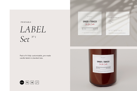 Printable Candle Label Set • No.1, a Templates & Theme by sjá