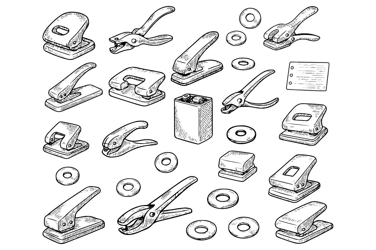 Hole Punchers and Paper Accessories, an Object Graphic by nikagraphic