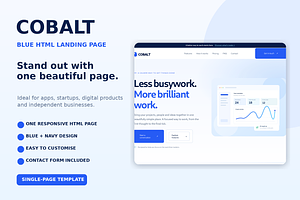 COBALT - Blue HTML Landing Page, a HTML Template by Darweish Designs
