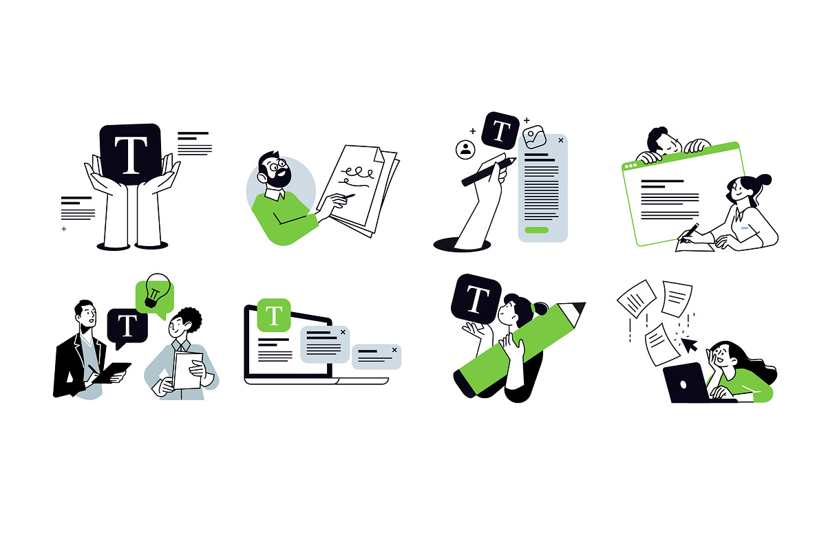 Content Writing, a Person Illustration by PureSolution (Photo 4 of 6)