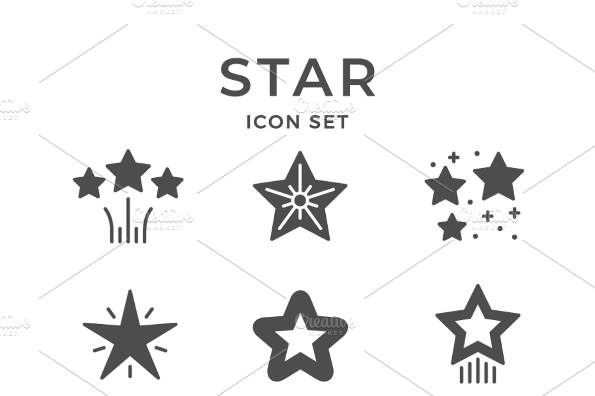 Set icons of star, a Solid Icon by motorama (Photo 1 of 2)