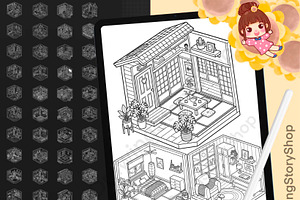 65 Procreate Isometric Stamps
