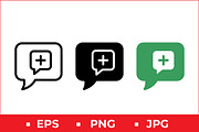 Chat Plus Icon Vector Art, a Solid Icon by Artonix (Thumbnail 1 of 2)