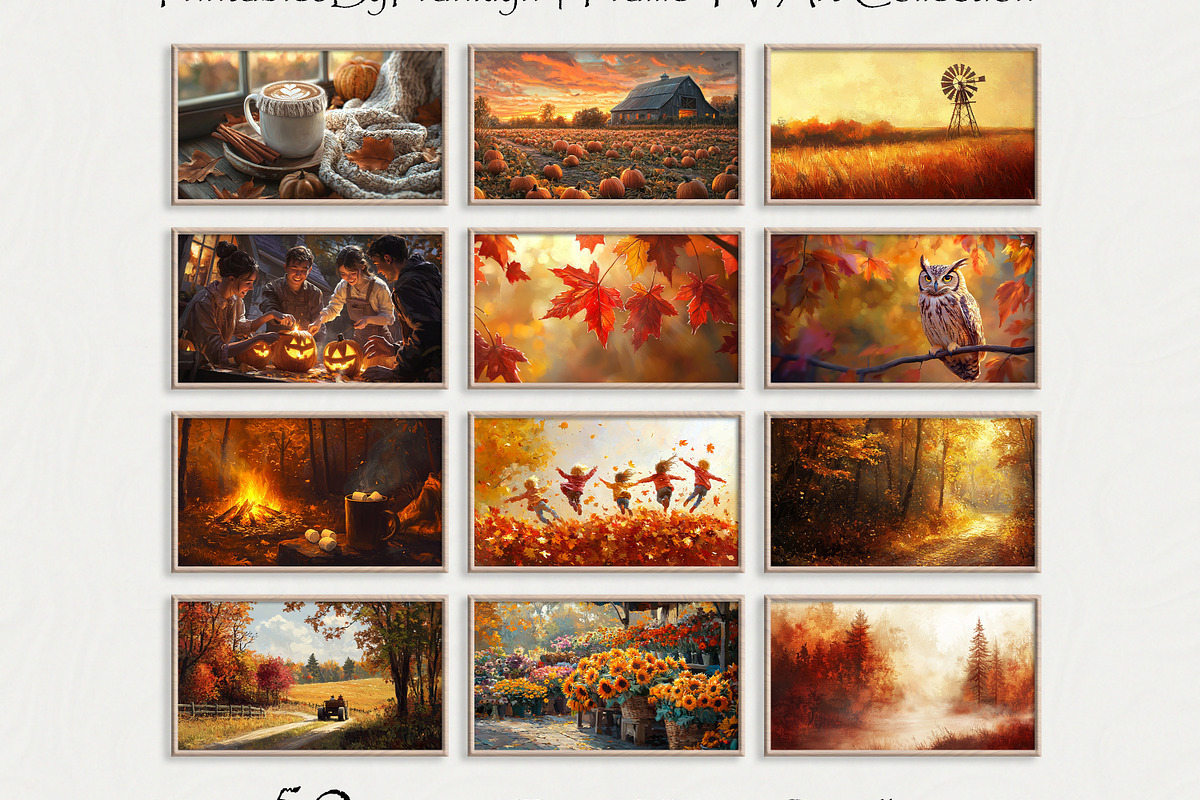 Samsung Frame TV Art Set 50 Autumn, a Wallpaper Photo by PrintablesByFranklyn (Photo 3 of 12)