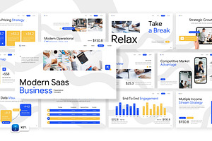 Modern Saas Business Keynote, a Presentation Template by Loin Studio