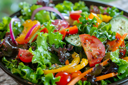 A detailed view of a colorful salad, a Photo by Iftikhar Alam