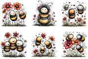 Spring Bee Flowers Clipart, an Illustration by CraftArtStudio (Thumbnail 6 of 6)