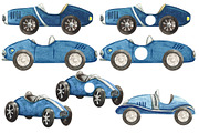 Nursery Watercolor Cars Clipart, a Decorative Illustration by HabitusDesigns (Thumbnail 2 of 11)