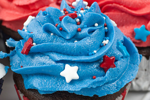 Patriotic chocolate cupcakes stock photo containing 4th of july and baked