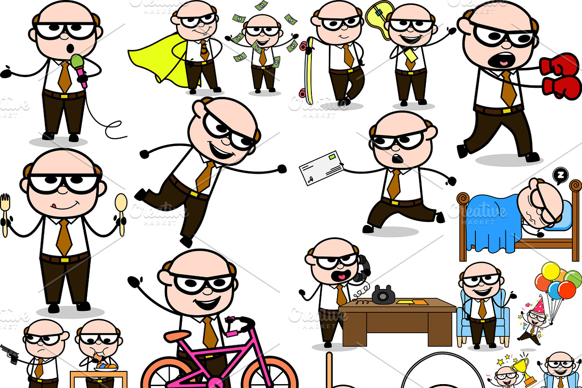 Old Man ~ Cartoon Character Set, a Person Illustration by The Toon Company (Photo 5 of 7)