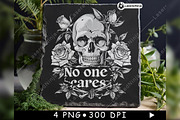 Old School Skull Roses No One Cares, a Background Graphic by LaseredNinja (Thumbnail 2 of 7)