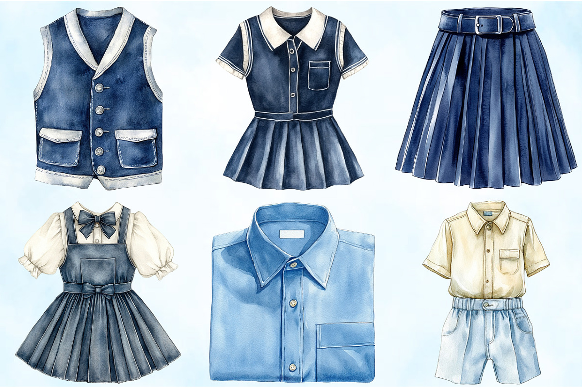 Back to School Uniform Clipart, an Illustration by Craft Nest (Photo 3 of 6)