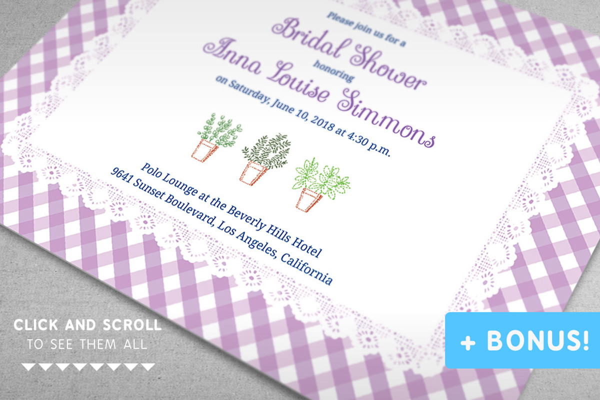 Provence Bridal Shower Set, an Invitation Template by Shiny Wedding (Photo 1 of 2)