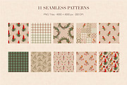 Rustic Christmas Clipart & Patterns, a Seasonal Illustration by Everilda (Thumbnail 4 of 7)