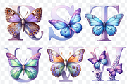 Butterfly Purple Alphabet and Number, a Symbol Font by Bubble Pixel (Thumbnail 4 of 9)