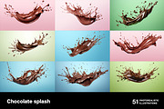 Chocolate splash. 51 images, a Food Illustration by Handmadefont (Thumbnail 5 of 12)