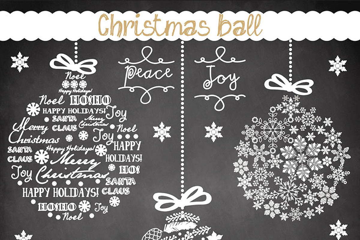 Vector christmas ball cliparts, an Illustration by burlapandlace (Photo 3 of 3)