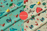 Watercolor Farm Animals patterns, a Pattern Graphic by watercolor kamill (Thumbnail 2 of 7)