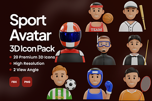 Sport Avatar 3D Icon Pack