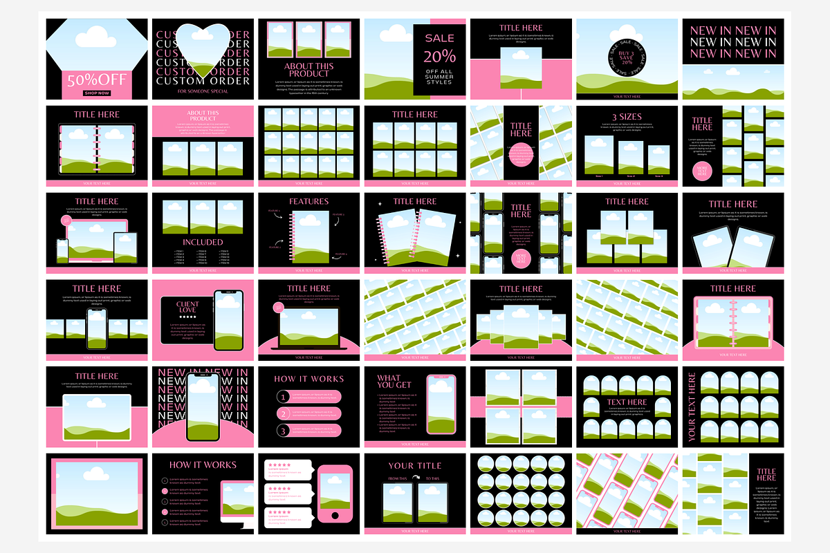 Black Pink Etsy Listing Templates, a Branding & Logo Template by SunshineStudioBoutique (Photo 5 of 8)