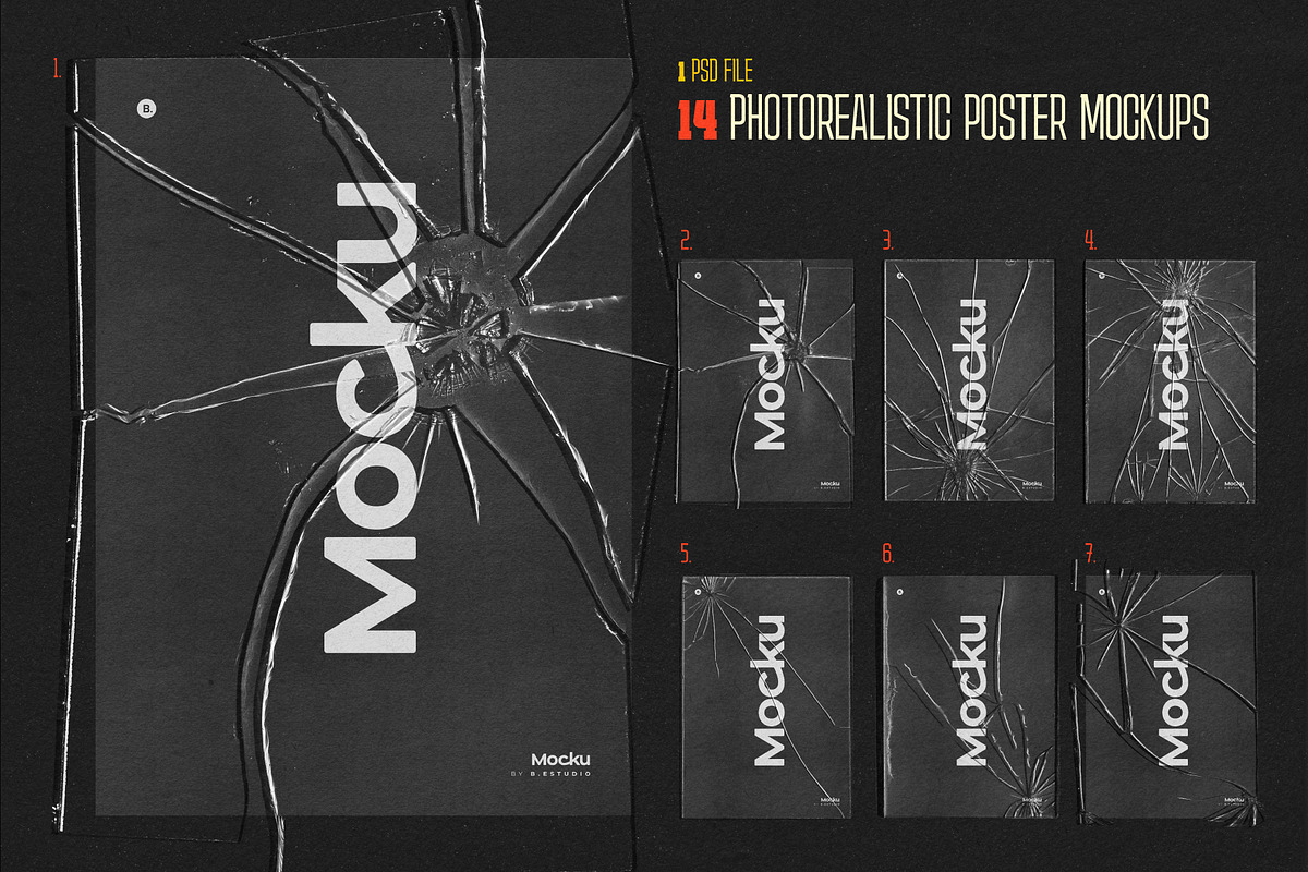 Broken Glass Textures & Mockups, a Texture Graphic by Mocku (Photo 3 of 16)