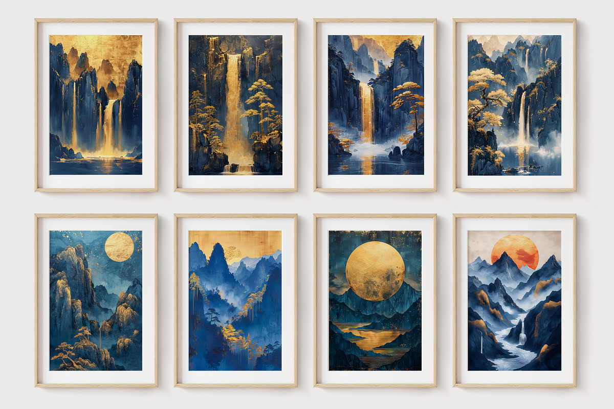 Abstract golden landscape painting, a Decorative Illustration by DamonYang's shop (Photo 3 of 8)