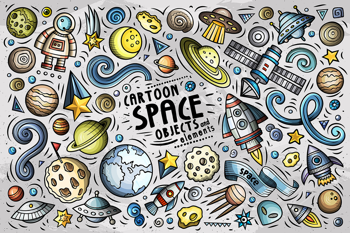 Space Cartoon Objects Set, an Object Graphic by BALABOLKA (Photo 1 of 4)