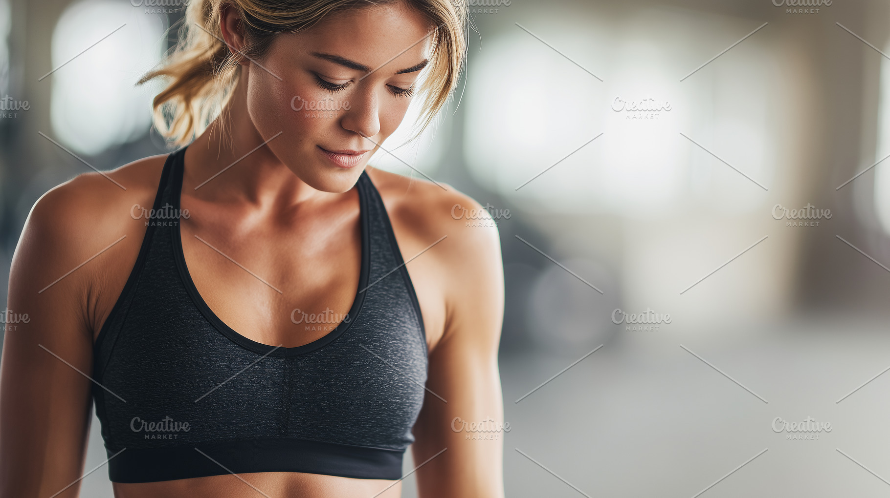 Focused young woman in athletic wear, a Sports & Recreation Photo by MistyDay