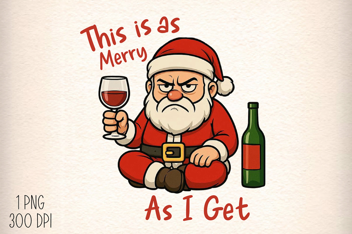 Funny Santa Claus This Is As Merry P, an Illustration by Daily.Designs (Photo 1 of 5)