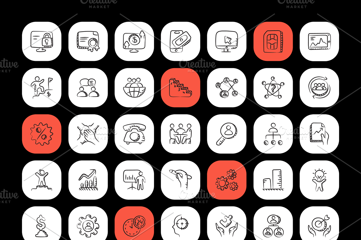 Business Doodle Icons, an Icon by Brickclay (Photo 5 of 5)