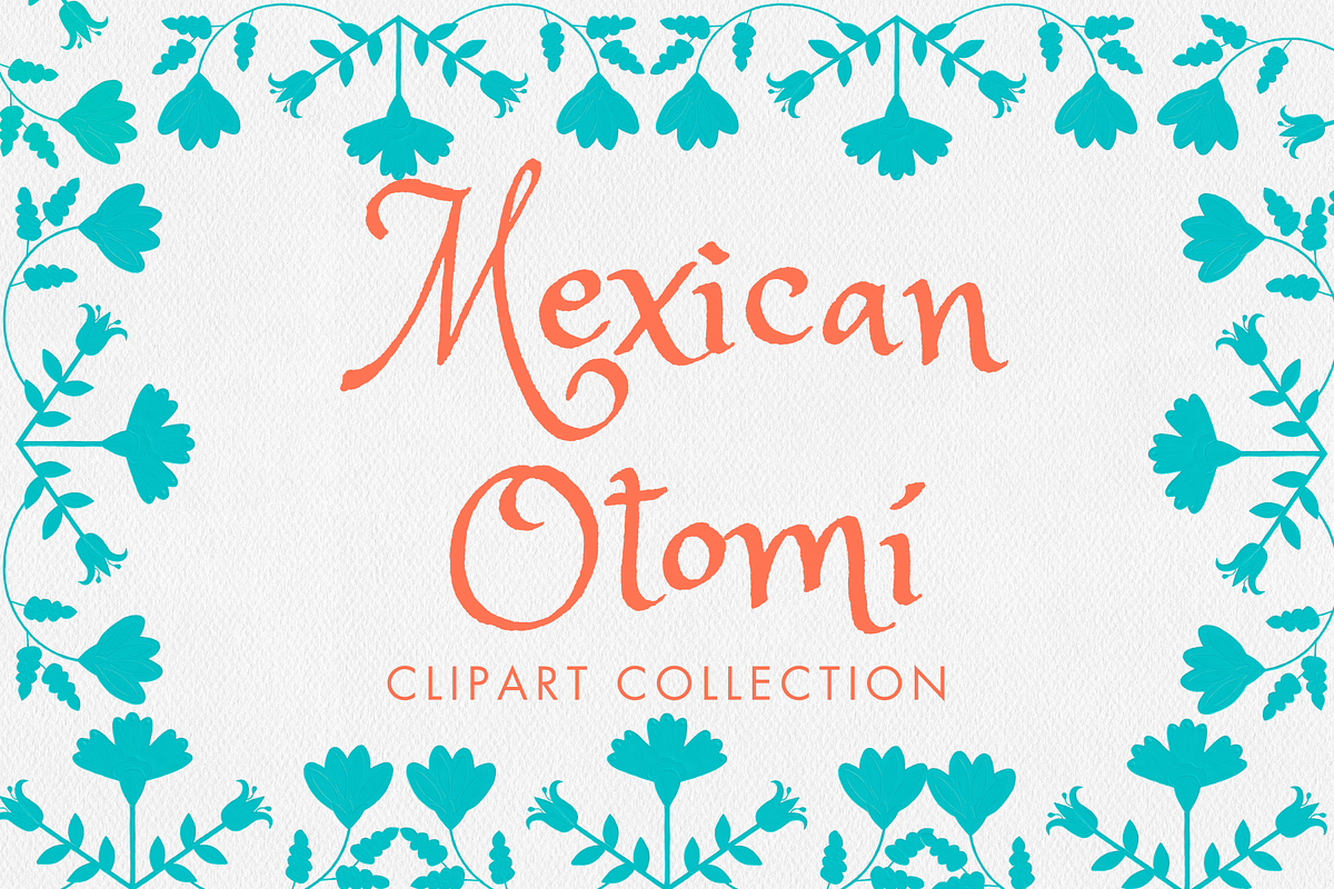 Turquoise Otomi Clipart Collection, an Animal Illustration by Minky Moo Creations (Photo 1 of 10)