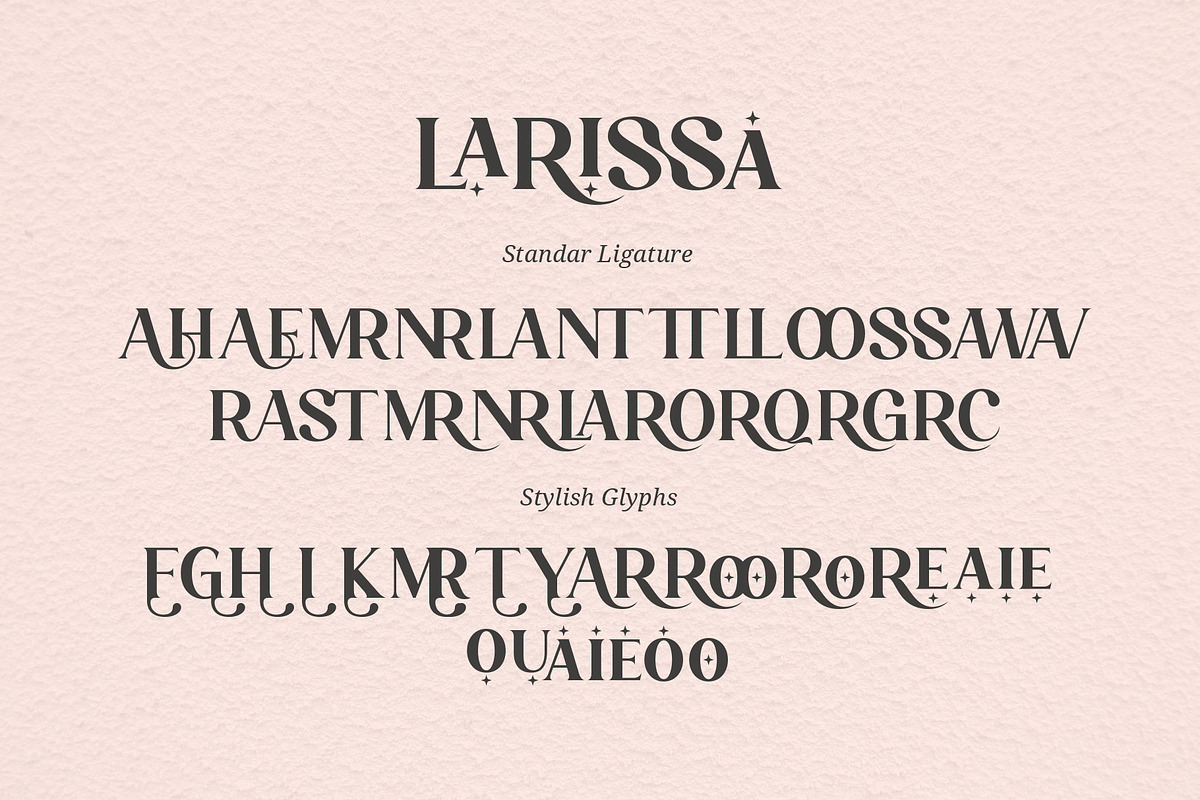 Larissa - Ligature Typeface, a Serif Font by Graphicxell (Photo 8 of 10)