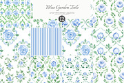 watercolor patterns floral toile, a Pattern Graphic by Patishop Art (Thumbnail 1 of 9)