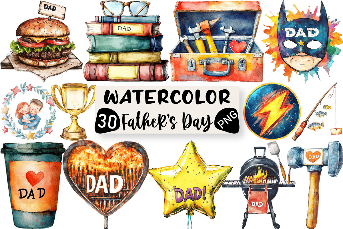 Father's Day Sublimation Bundle, an Illustration by Black Bird Studio (Photo 1 of 6)