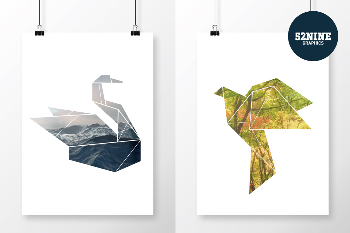 Origami Image Masks + Bonus!, an Object Graphic by 52NINE GRAPHICS (Photo 2 of 5)