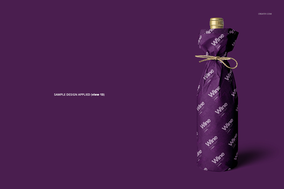 Wrapping Paper Wine Bottle Mockup, a Pens & Pencil Mockup by creatsy5 (Photo 18 of 27)