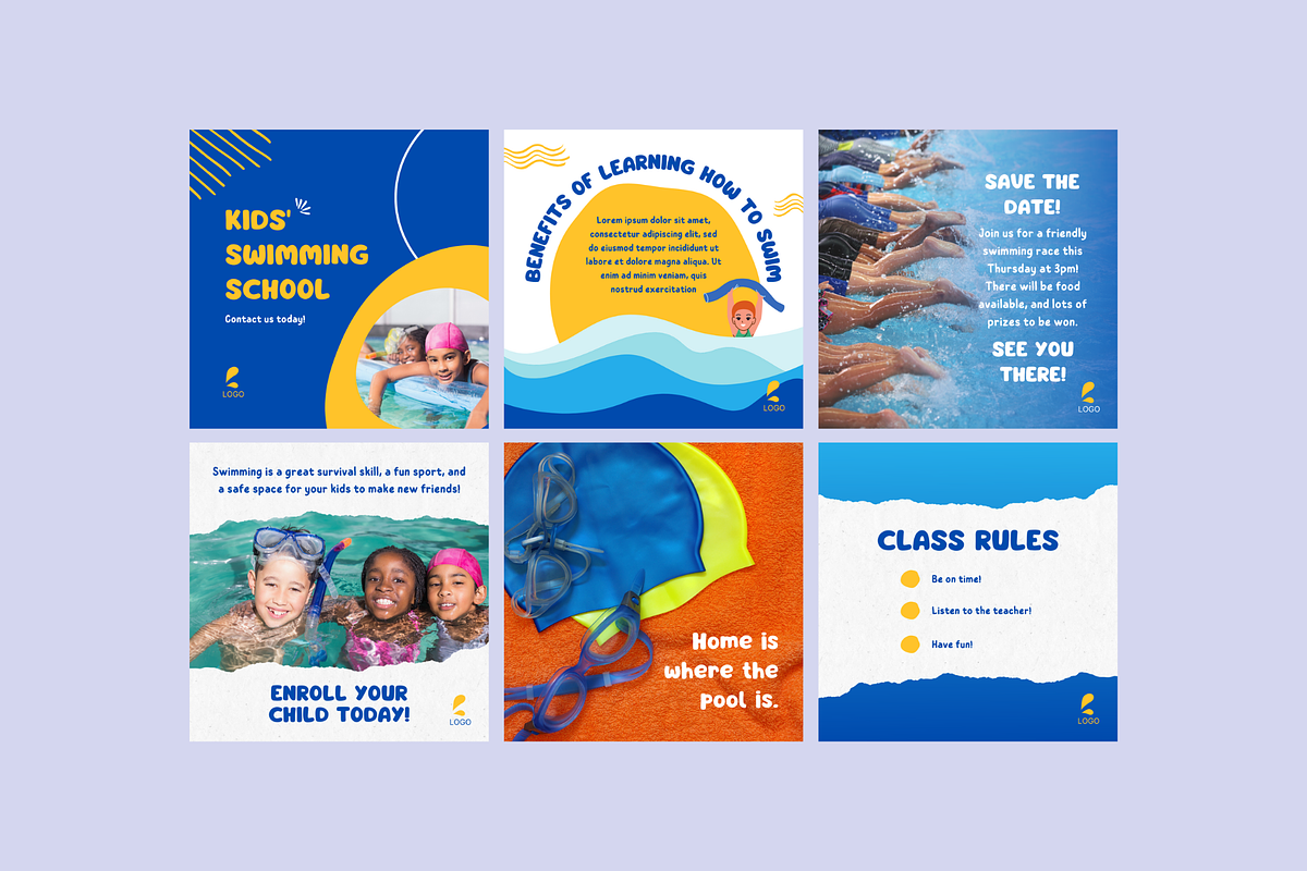 Kids Swimming School Social Media, a Social Media Template by Sincerely ...