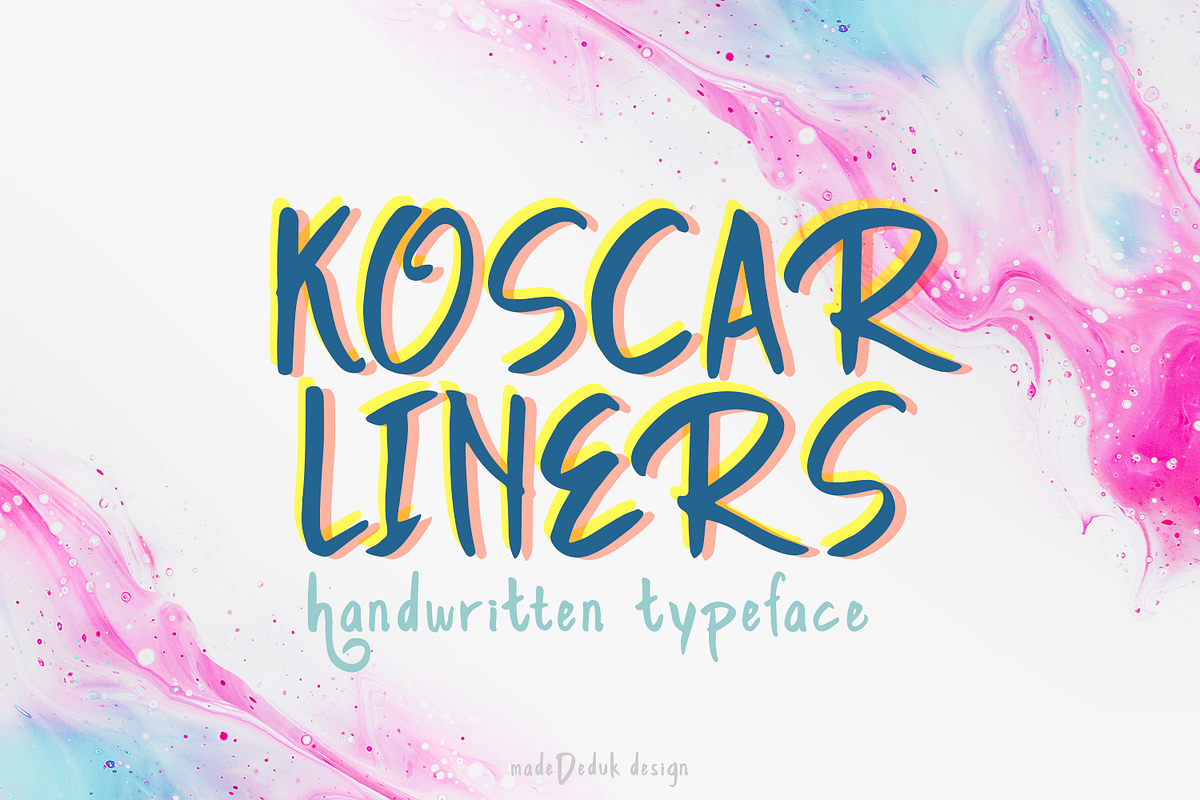 Koscar Liners - Handwritten Font, a Handwritten Font by madeDeduk (Photo 1 of 9)