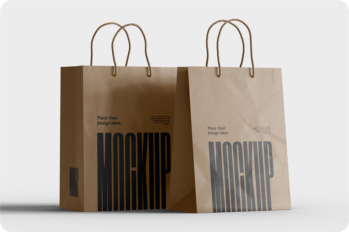 Kraft Paper Shopping Bag Mockup, a Packaging Mockup by Muhazdinata (Photo 6 of 8)
