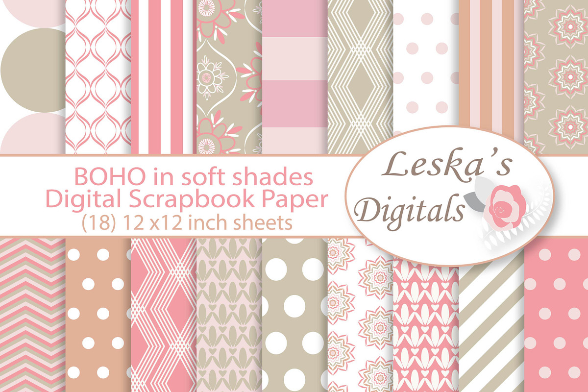 Boho Pattern Design - Digital Paper, a Pattern Graphic by Leska's Digitals (Photo 1 of 5)
