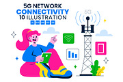 10 5G Network Connectivity, a Technology Illustration by denayunebgt (Thumbnail 1 of 4)
