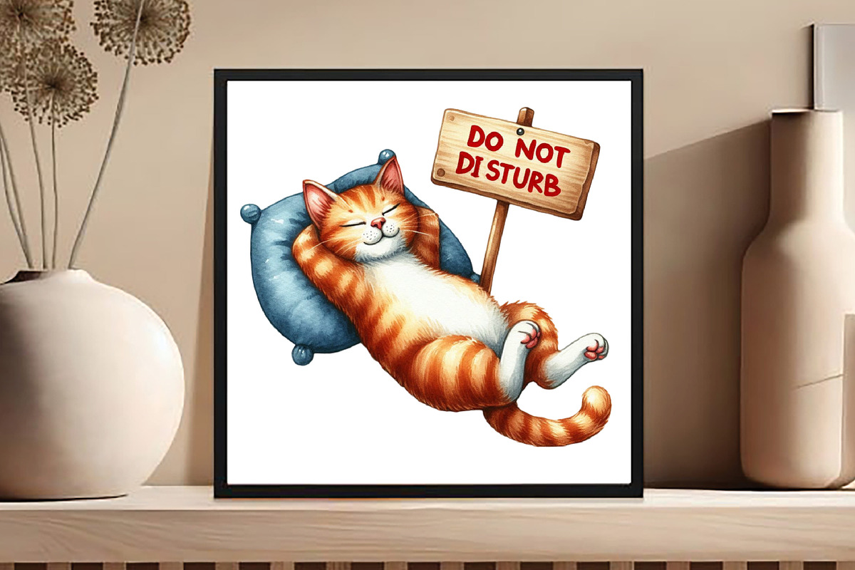 DO NOT DISTURB, Cat PNG, an Illustration by DreamCafeArt (Photo 3 of 3)