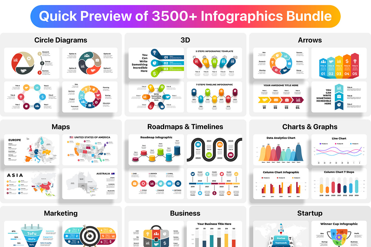The Biggest Infographics Bundle!, a Presentation Template by Wowly Design (Photo 9 of 37)