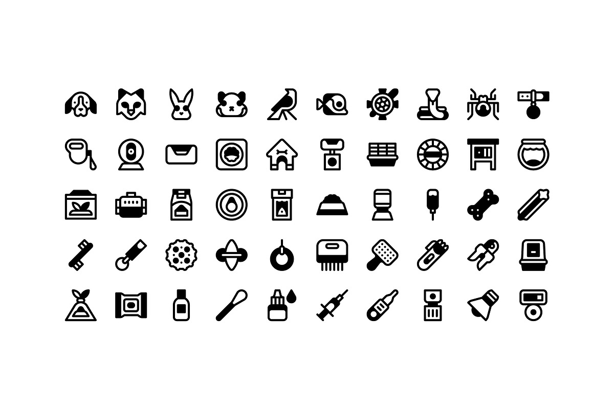 50 Pet Care Icons, an Outline Icon by Side Project (Photo 3 of 8)
