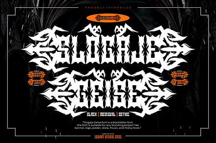 Slogaje Geise - Blackletter Font, a Blackletter Font by Iqsiart Studio
