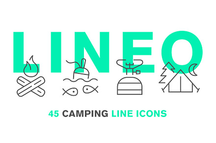 LINEO - 45 CAMPING ICONS