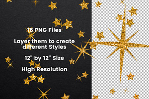 Gold Stars And Moons Overlays