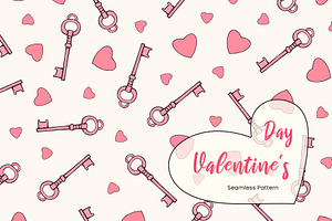 Whimsical Valentine Seamless Pattern