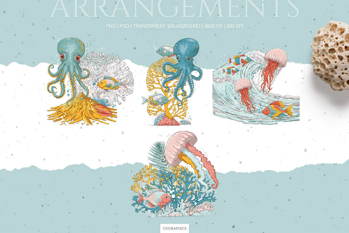 Deep Blue Illustrations #2, an Animal Illustration by GVGraphics (Photo 9 of 12)